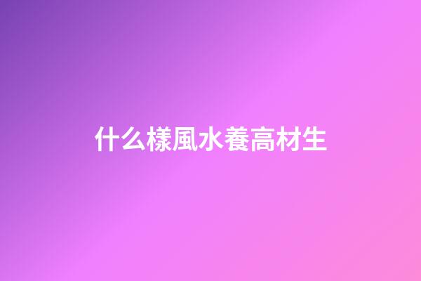 什么樣風水養高材生