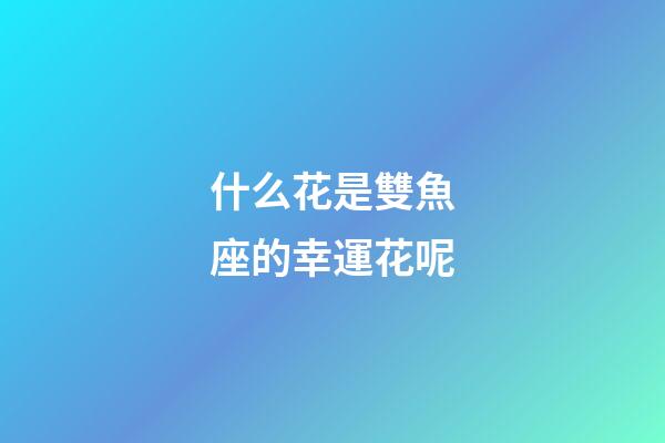 什么花是雙魚座的幸運花呢-第1張-星座運勢-玄機派