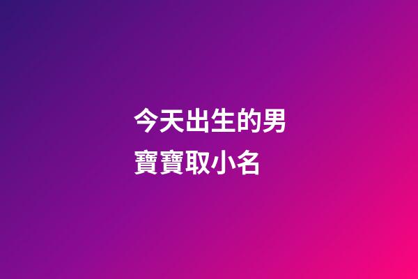 今天出生的男寶寶取小名(今天出生的男孩小名)-第1張-男孩起名-玄機派