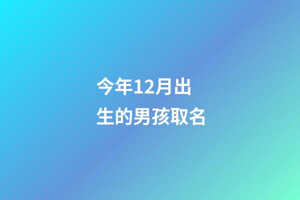 今年12月出生的男孩取名(今年12月出生的男孩取名大全)-第1張-男孩起名-玄機派
