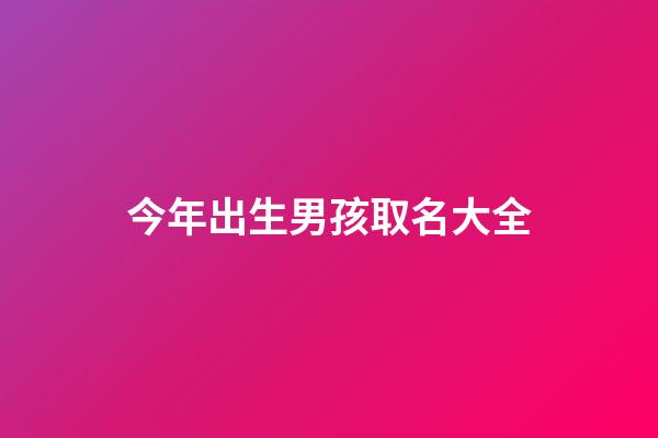 今年出生男孩取名大全(今年出生男孩取名大全及寓意)-第1張-男孩起名-玄機(jī)派