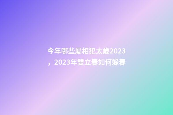 今年哪些屬相犯太歲2023，2023年雙立春如何躲春-第1張-觀點(diǎn)-玄機(jī)派