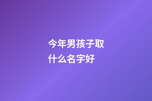 今年男孩子取什么名字好(今年男孩子取什么名字好聽)-第1張-男孩起名-玄機派