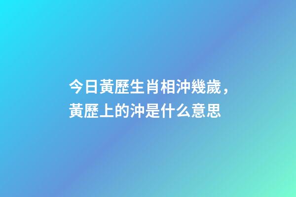 今日黃歷生肖相沖幾歲，黃歷上的沖是什么意思-第1張-觀點(diǎn)-玄機(jī)派
