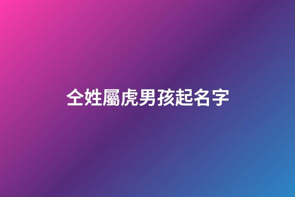 仝姓屬虎男孩起名字(姓仝的男孩名字)-第1張-男孩起名-玄機(jī)派