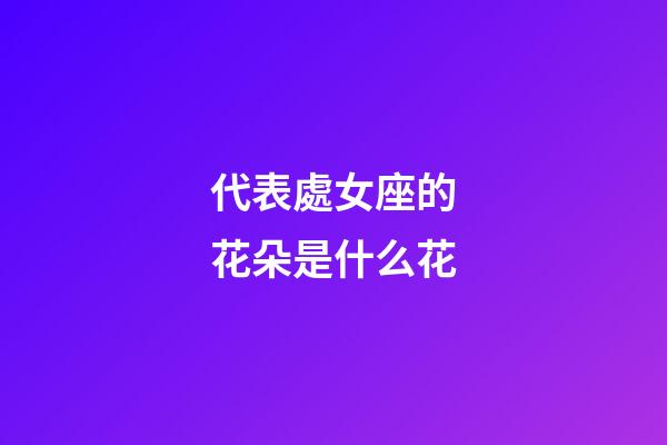 代表處女座的花朵是什么花-第1張-星座運勢-玄機派