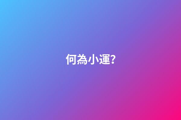何為小運？