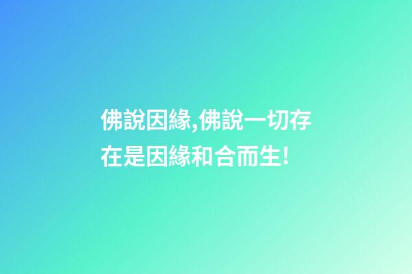 佛說因緣,佛說一切存在是因緣和合而生!-第1張-觀點-玄機派