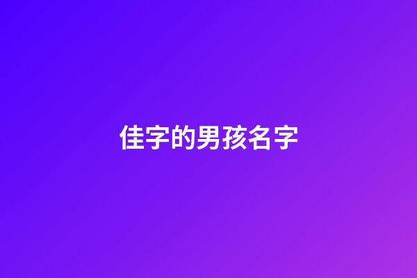 佳字的男孩名字(佳字的男孩名字大全)-第1張-男孩起名-玄機派