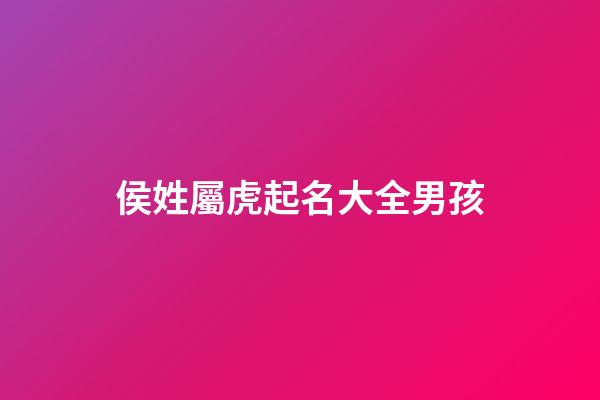 侯姓屬虎起名大全男孩(侯姓虎寶寶名字大全)-第1張-男孩起名-玄機派