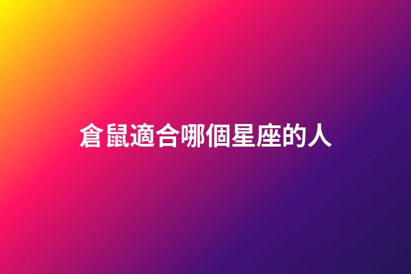 倉鼠適合哪個星座的人-第1張-星座運勢-玄機派