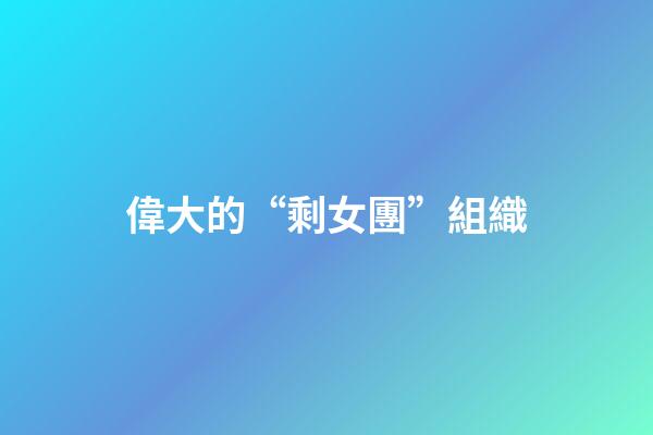 偉大的“剩女團”組織