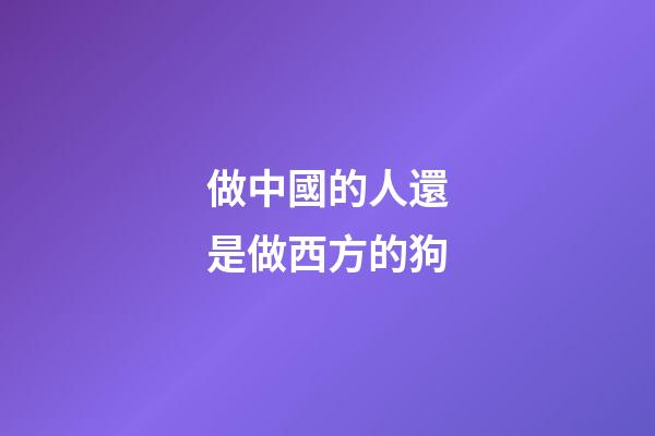 做中國的人還是做西方的狗