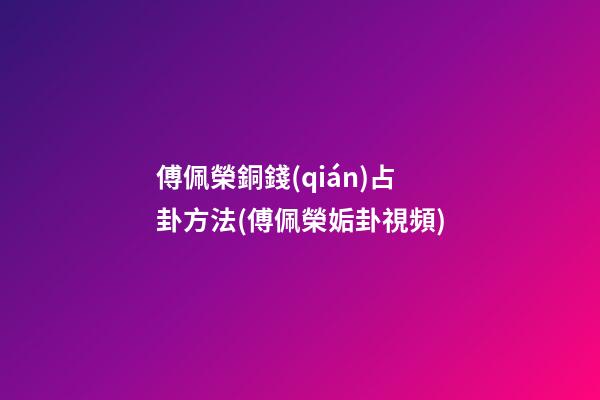傅佩榮銅錢(qián)占卦方法(傅佩榮姤卦視頻)