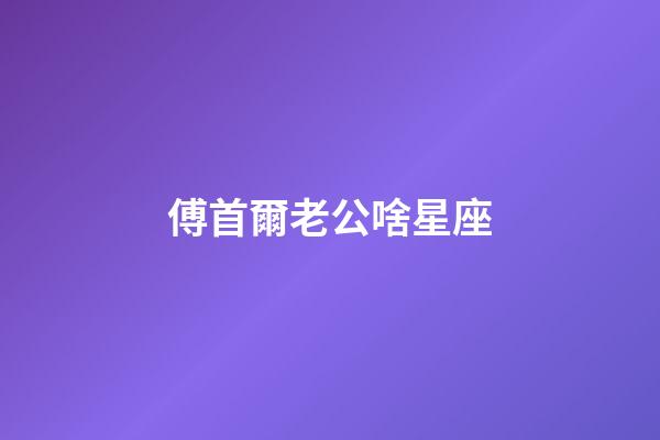 傅首爾老公啥星座-第1張-星座運勢-玄機派