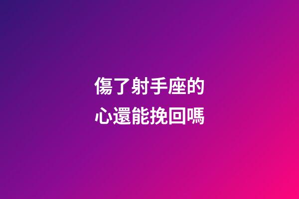 傷了射手座的心還能挽回嗎-第1張-星座運勢-玄機派