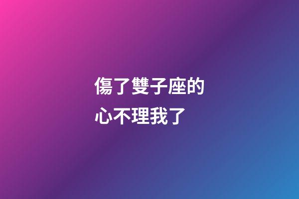傷了雙子座的心不理我了-第1張-星座運勢-玄機派