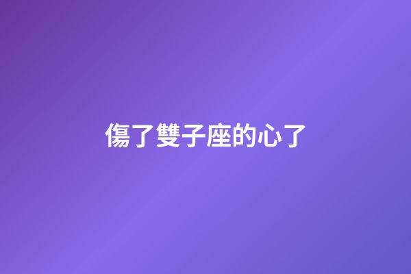 傷了雙子座的心了-第1張-星座運勢-玄機派