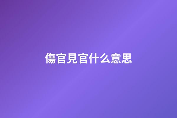 傷官見官什么意思