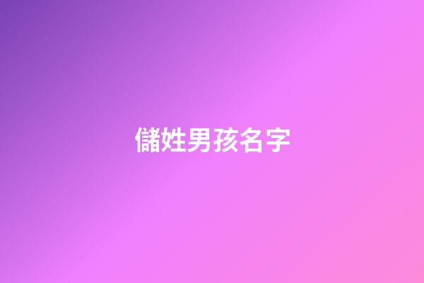儲姓男孩名字(儲姓男孩名字大全宜字輩)-第1張-男孩起名-玄機派