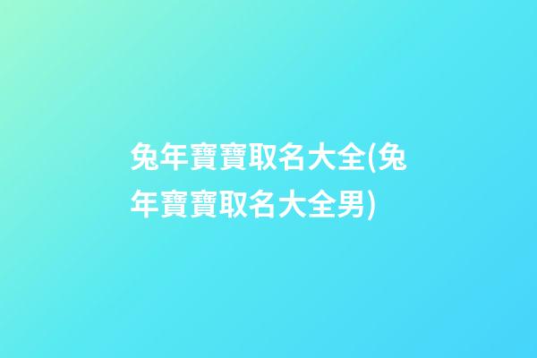 兔年寶寶取名大全(兔年寶寶取名大全男)