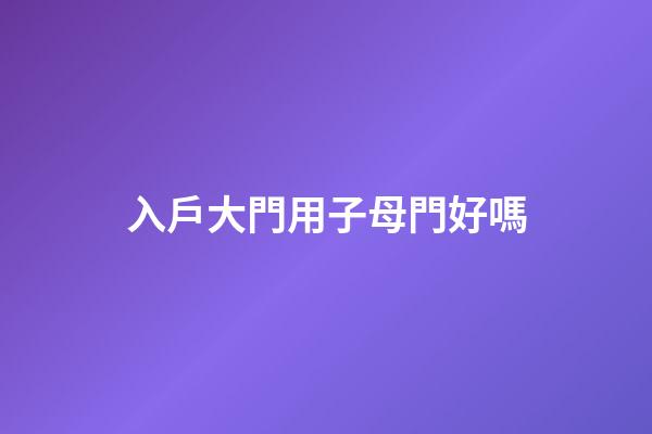 入戶大門用子母門好嗎