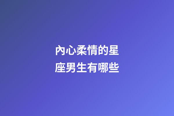 內心柔情的星座男生有哪些-第1張-星座運勢-玄機派