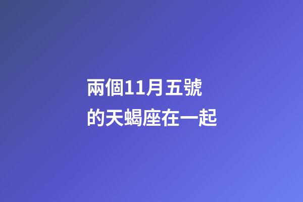 兩個11月五號的天蝎座在一起