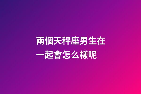 兩個天秤座男生在一起會怎么樣呢-第1張-星座運勢-玄機派