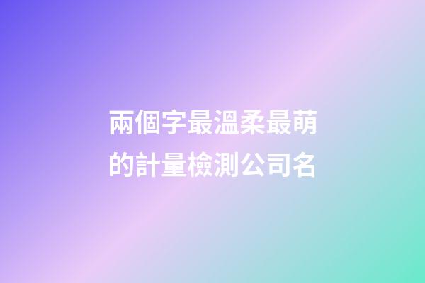 兩個字最溫柔最萌的計量檢測公司名-第1張-公司起名-玄機派