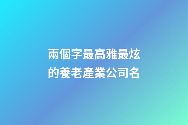 兩個字最高雅最炫的養老產業公司名-第1張-公司起名-玄機派