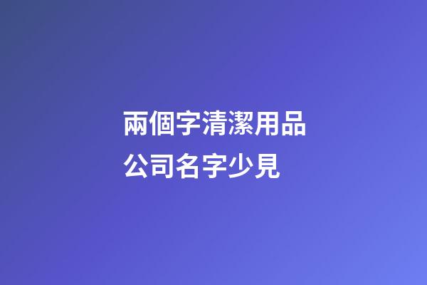 兩個字清潔用品公司名字少見-第1張-公司起名-玄機派
