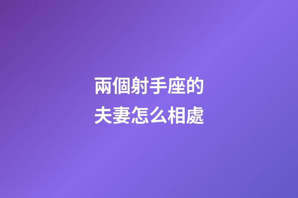 兩個射手座的夫妻怎么相處-第1張-星座運勢-玄機派