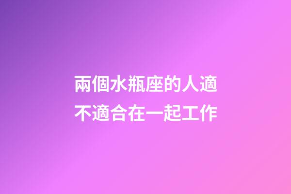兩個水瓶座的人適不適合在一起工作-第1張-星座運勢-玄機(jī)派
