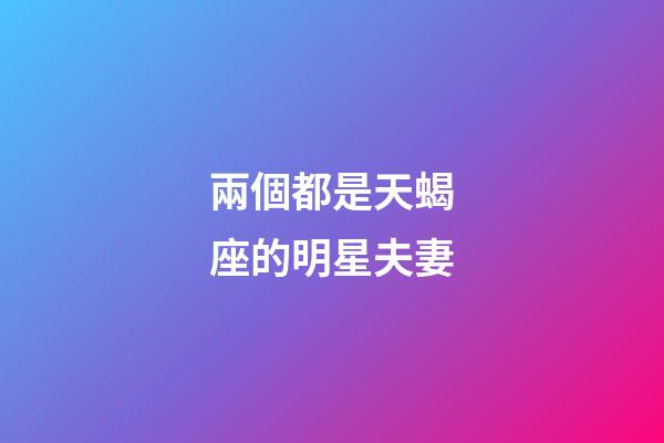 兩個都是天蝎座的明星夫妻-第1張-星座運勢-玄機派