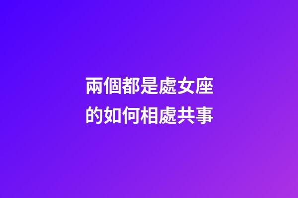 兩個都是處女座的如何相處共事-第1張-星座運勢-玄機派
