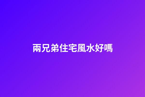 兩兄弟住宅風水好嗎