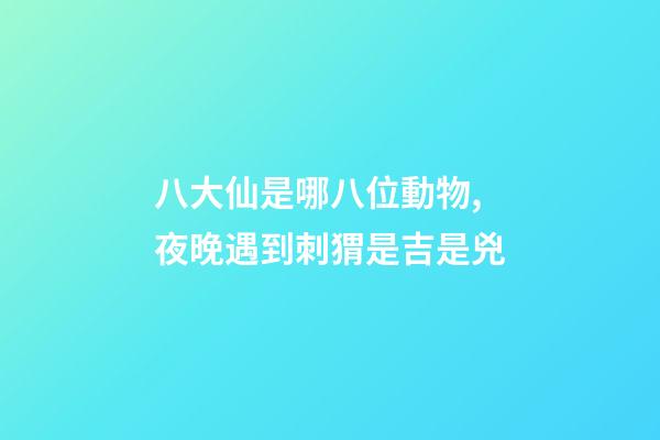八大仙是哪八位動物,夜晚遇到刺猬是吉是兇-第1張-觀點-玄機派