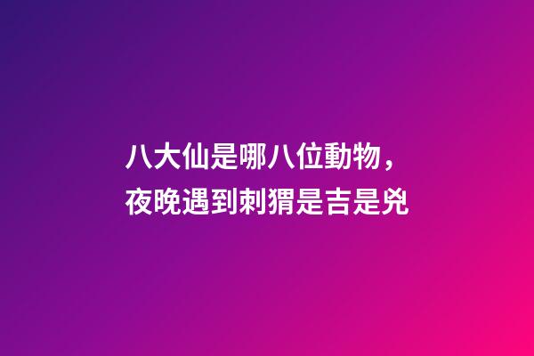 八大仙是哪八位動物，夜晚遇到刺猬是吉是兇-第1張-觀點-玄機派
