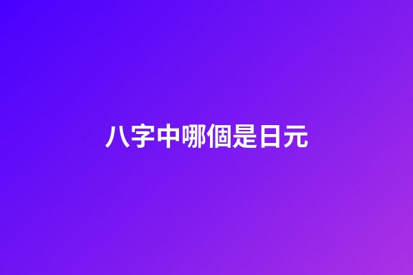 八字中哪個是日元