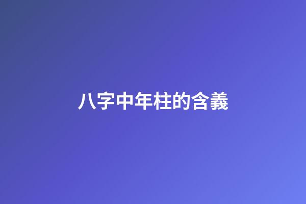 八字中年柱的含義