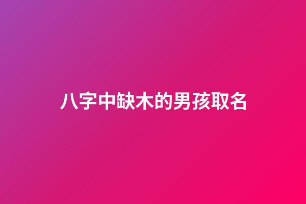 八字中缺木的男孩取名(八字里缺木的男孩取什么名字好)-第1張-男孩起名-玄機派