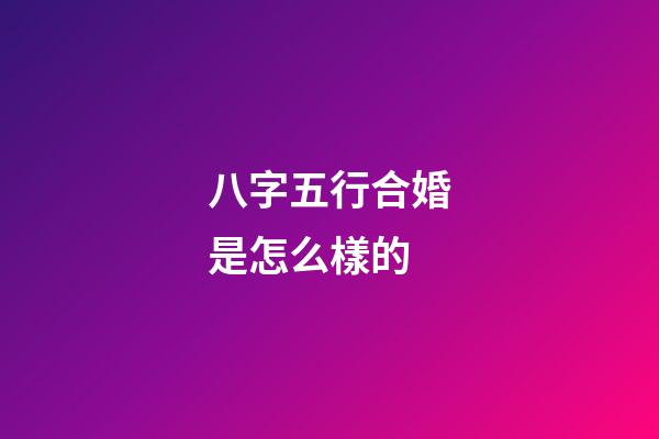 八字五行合婚是怎么樣的