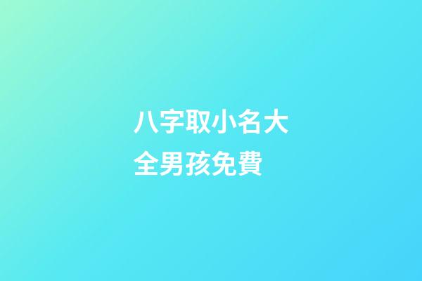 八字取小名大全男孩免費(小孩八字起名)-第1張-男孩起名-玄機派