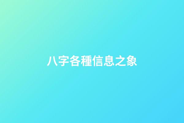 八字各種信息之象