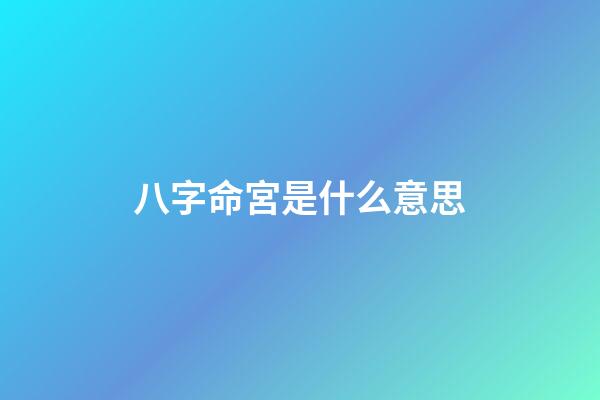 八字命宮是什么意思