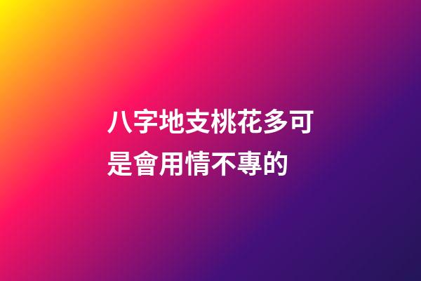八字地支桃花多可是會用情不專的