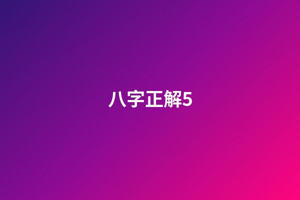 八字正解5