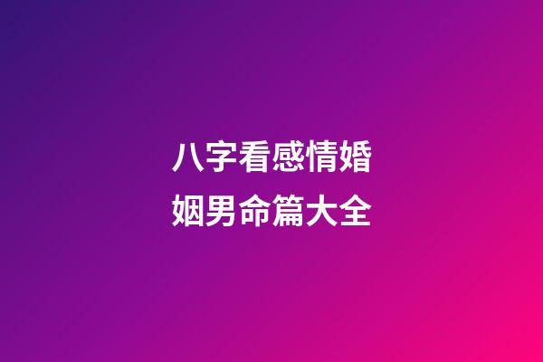 八字看感情婚姻男命篇大全
