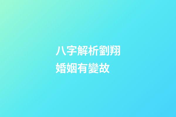 八字解析劉翔婚姻有變故